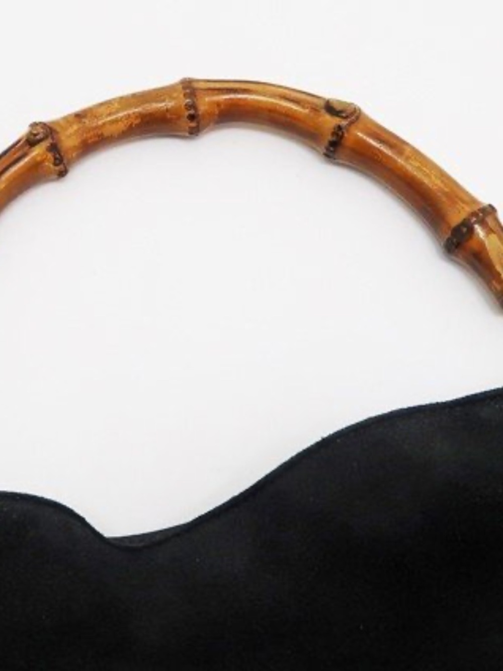 Gucci Leather and Suede Black Bag with Bamboo Handle - Picture 6 of 11